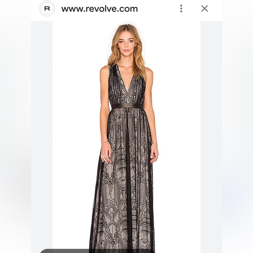 Alice + Olivia Black Lace Maxi Dress
